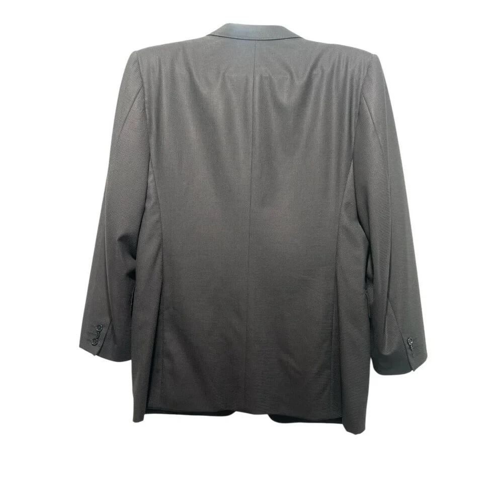 Canali 2 Piece Suit 3 Buttons Blazer Pleated Dress Pans Mens 52R Wool Inseam 30